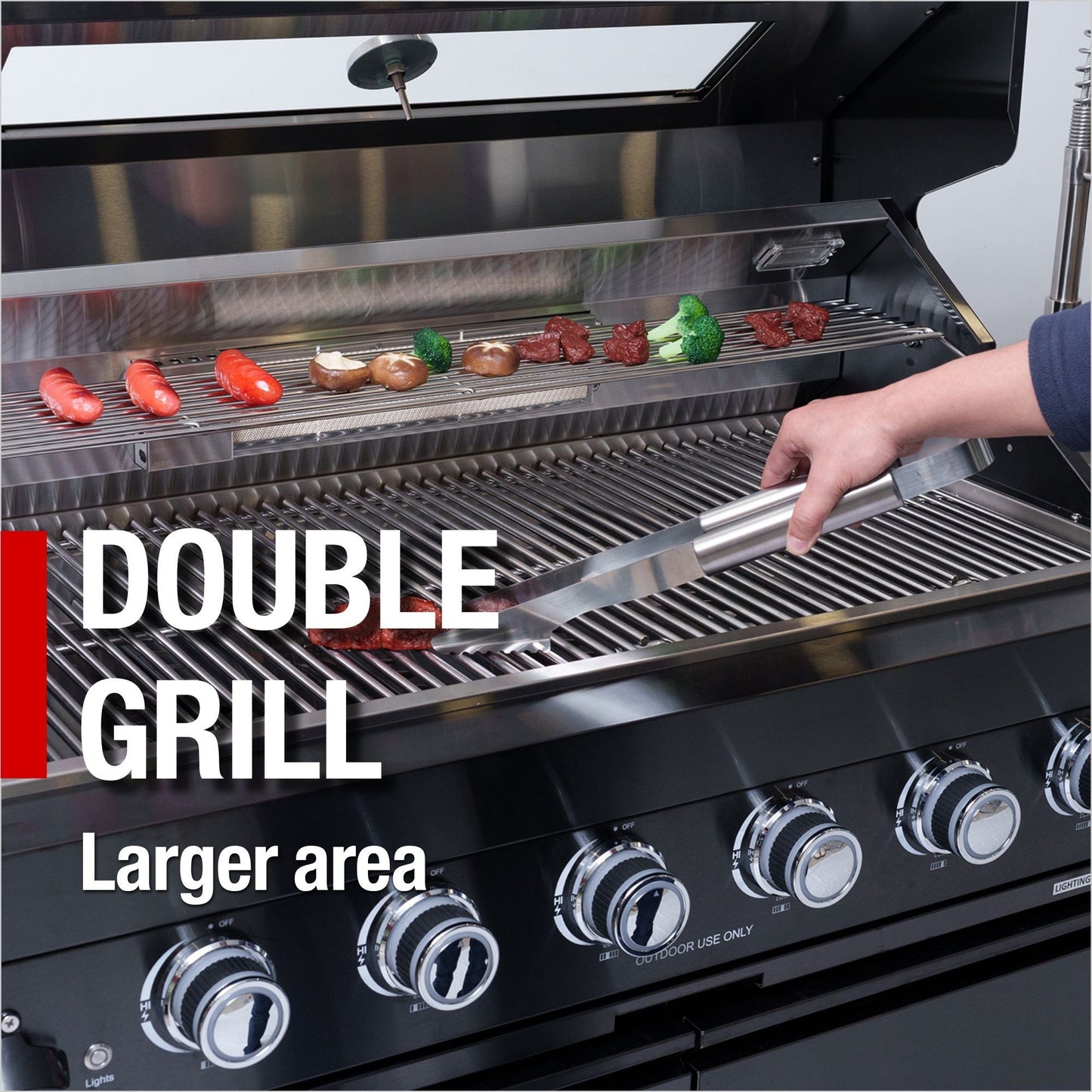 104" 4-Burner 72000 BTU Black Outdoor Kitchen Island Grill with Storage Cabinets & Drawers
