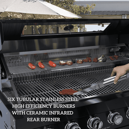 104" 4-Burner 72000 BTU Black Outdoor Kitchen Island Grill with Storage Cabinets & Drawers