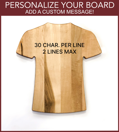 Personalized Jersey Style Cutting Board | Add Your Name & Number | Add a Special Message | Add a Custom Logo