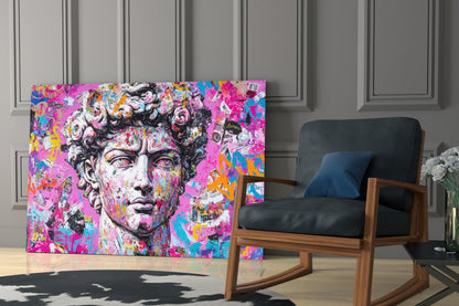 Graffiti David Glass Wall Art || Designer Collection