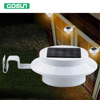 3 leds light sensor control Solar Powered Fence Gutter Solar Lights, Outdoor Security Solar Lamps