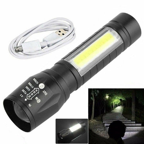 Flashlights Rechargeable USB Portable Super Bright Waterproof Zoomable Portable  LED Focus Flashlight Mini Torch Tactical Flash Light Torch Light  Camping Hiking