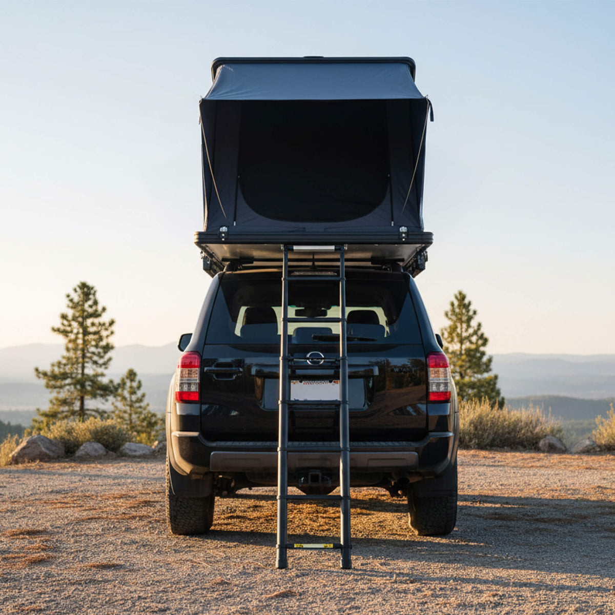 Ridge Heavy-Duty Aluminum Hard-Shell Rooftop Tent With Ladder, LED Lighting, And Memory Foam Mattress (SAK82931)