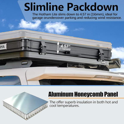 Ridge Heavy-Duty Aluminum Hard-Shell Rooftop Tent With Ladder, LED Lighting, And Memory Foam Mattress (SAK82931)