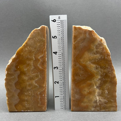 Honey Calcite Polished Face Bookend Pair Gemstone Home Decor Wholesale Crystal Supply