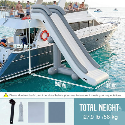 Large 16FT Commercial Inflatable Yacht Water Slide With Pump (SAK48172)
