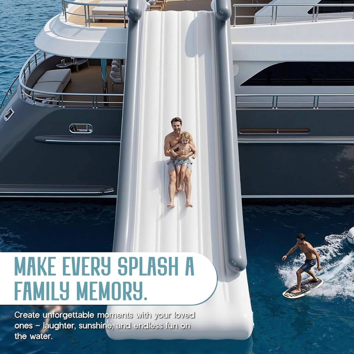 Large 16FT Commercial Inflatable Yacht Water Slide With Pump (SAK48172)