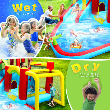 Large 7-In-1 Inflatable Water Slide Bouncer Pool With Climbing Wall (SAK60841)