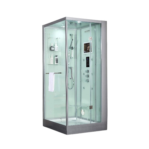 Maya Bath Platinum Arrezo Steam Shower With Rainfall Ceiling Shower (SAK75924)