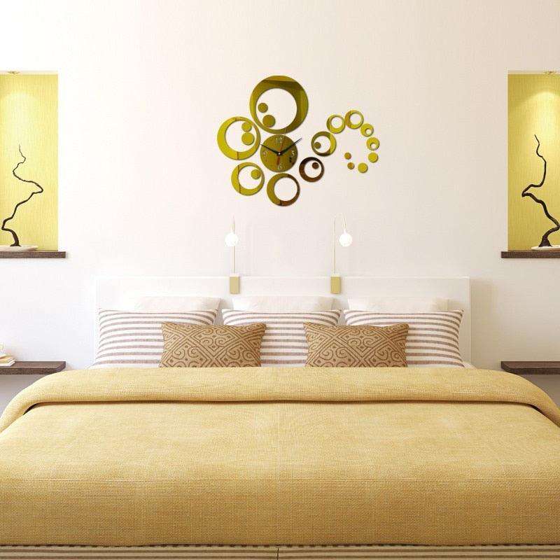 New 3D Acrylic Mirror Home Decoration Wall Clock Acrylic Mute Wall Clock Adjustable Silent Wall Art Clocks Home Decorations for Living Room Bedroom Farmhouse Watch Large Decorative Quartz Living Room Modern Wall sticker