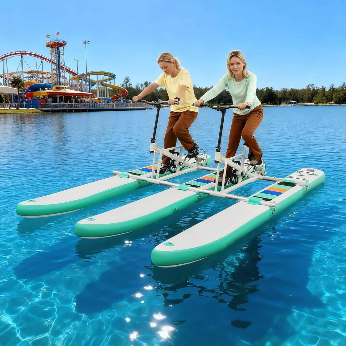 Premium 2-Person Two-Seater Portable Inflatable Pedal Boat Water Bike (SAK95621)