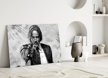 John Wick Glass Wall Art